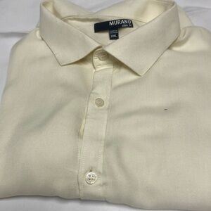 Murano Men's Button Down Shirt long sleeves- Cream